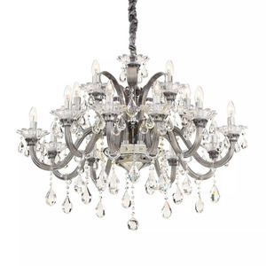 Pendant Light Ideal Lux Colossal 114170 15-Light Glass Crystal Chrome 95 cm small 2