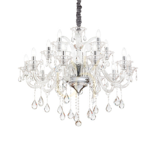 Check Pendant Light Ideal Lux Colossal 114170 15-Light Glass Crystal Chrome 95 cm
