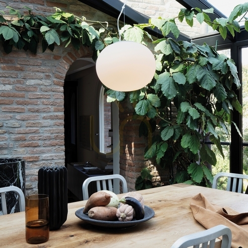 Check Pendant Light Ideallux Cotton SP1 D30 White 297767