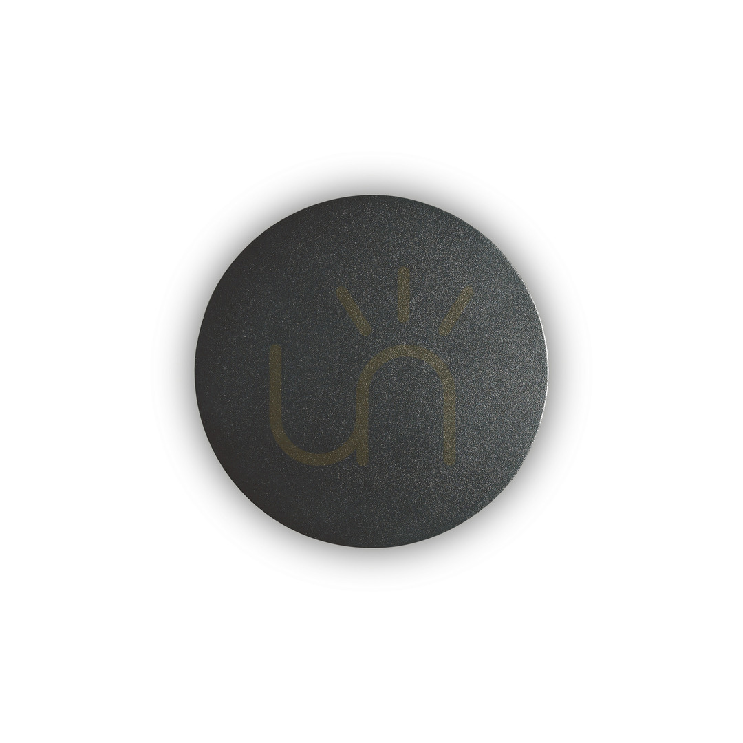 Wall Light Ideallux COVER AP D15 Round Black Aluminum LED 9.5W 195742