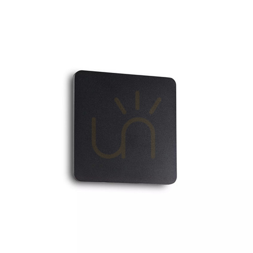 Check Wall Light Ideal Lux Cover AP D15 Square Black LED 195766