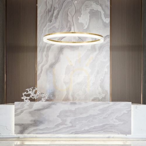 Check Pendant Light Ideallux Crown D80 Brass LED 43W 314921