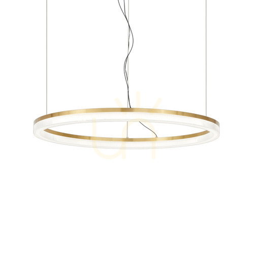 Check Pendant Light Ideallux Crown D80 Brass LED 43W 314921