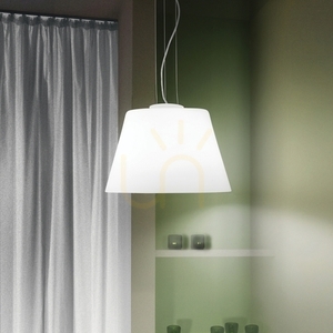 Pendant Light Ideallux Cylinder SP1 White Glass Resin 40.5 cm 025438 small 1