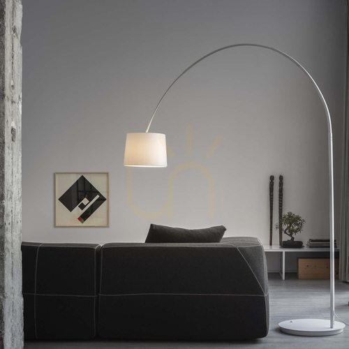 Check Standing Lamp Ideal Lux Dorsale MPT1 White Metal 228 cm E27 286686