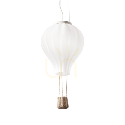 Check Pendant Light Ideallux Dream Big 179858 30 cm White Glass Fabric Kids Room