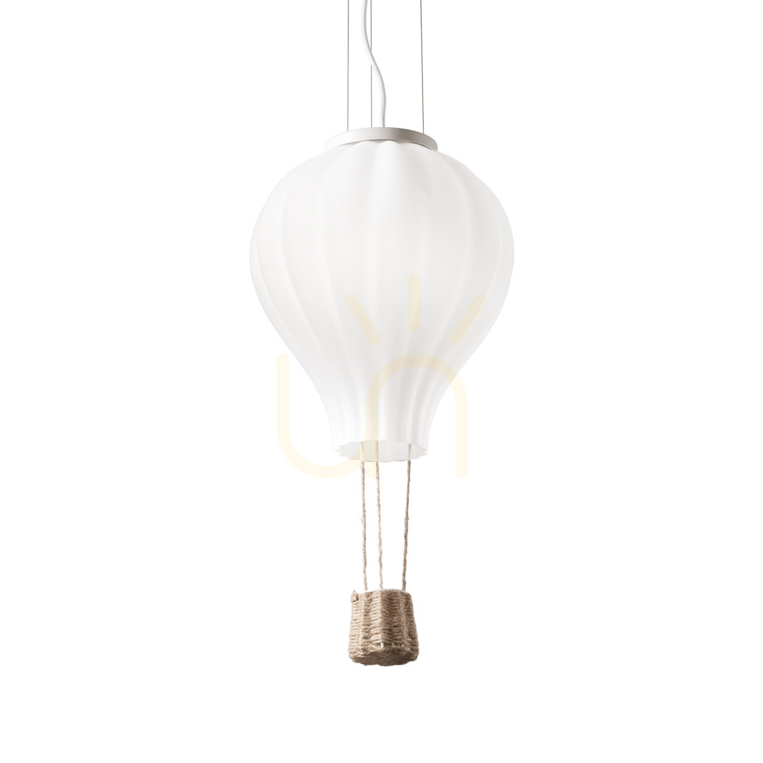 Pendelleuchte Ideallux Dream Big SP1 D30 weiß Glas Stoff E27 179858