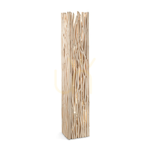 Check Standing Lamp Ideallux Driftwood Wood 3-Light 156 cm 180946