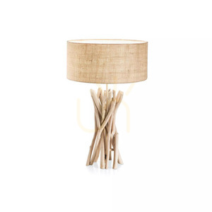 Table Lamp Ideallux Driftwood TL1 Wood Fabric 40 cm 129570 small 1