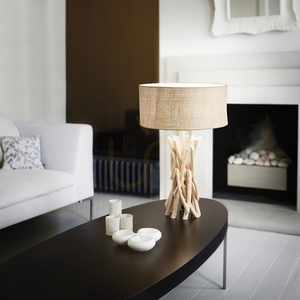 Table Lamp Ideallux Driftwood TL1 Wood Fabric 40 cm 129570 small 2