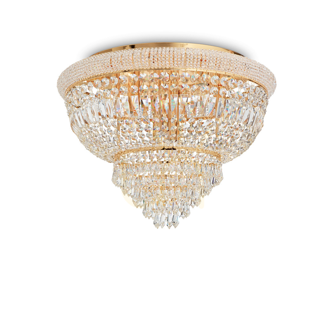 Ceiling Light Ideallux Dubai PL24 Gold Crystal 78 cm 243498