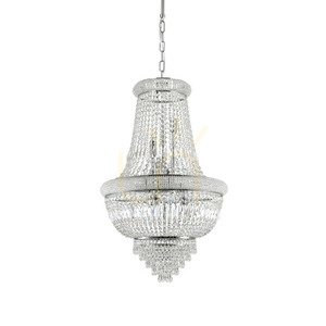 Pendant Light Ideal Lux Dubai SP10 Chrome Crystal 10-Light 52 cm 215969 small 0