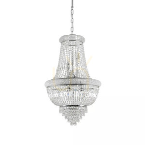 Pendant Light Ideal Lux Dubai SP10 Brass Crystal 52 cm 207216 small 2