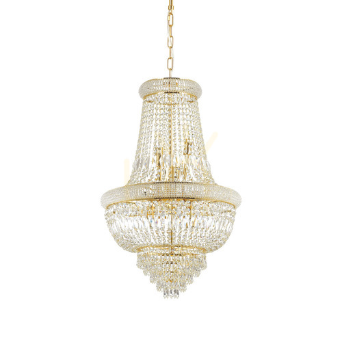 Check Pendant Light Ideal Lux Dubai SP10 Brass Crystal 52 cm 207216