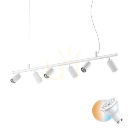 Check Pendant Light Ideallux Dynamite SP6 Bianco White 6xGU10 Metal 231433