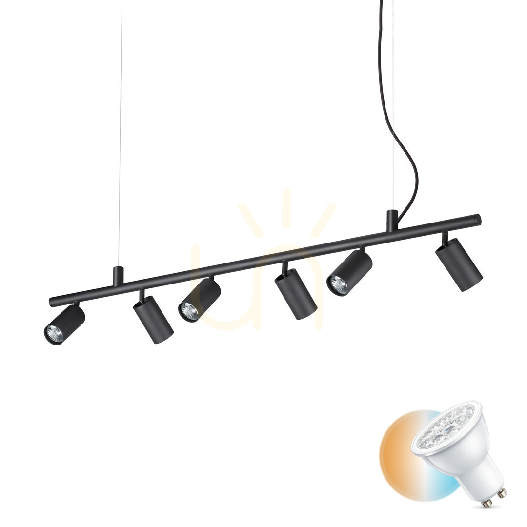 Pendelleuchte Ideallux Dynamite SP6 Nero schwarz 6-flammig GU10 231396