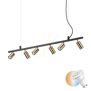 Pendant Light Ideallux Dynamite SP6 Ottone Brass Black 6xGU10 244648 small 0