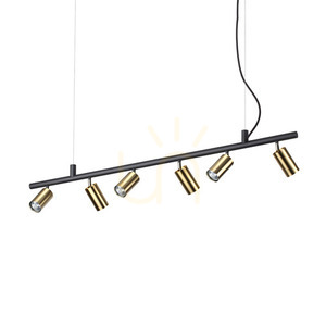 Pendant Light Ideallux Dynamite SP6 Ottone Brass Black 6xGU10 244648 small 3