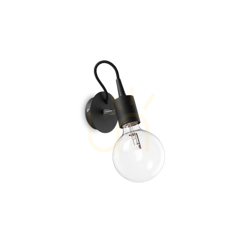 Check Wall Lamp Ideallux Edison AP1 Nero Black Metal Fabric E27 148908