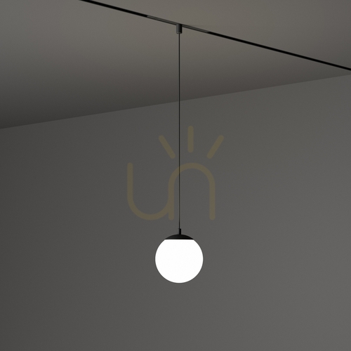 Check Track Light Ideallux EGO Pendant Ball Black 10W 3000K Dimmable 327525
