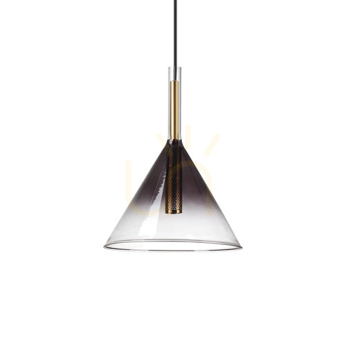 Check Pendant Light Ideal Lux Empire SP1 Cono Chrome Glass 20 cm 309798