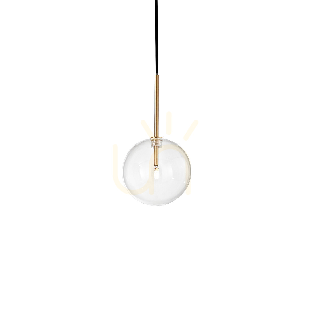 Pendant Light Ideallux Equinoxe SP1 D15 Brass Glass 277370