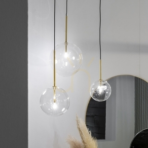 Pendant Light Ideallux Equinoxe SP1 D20 Brass Glass 20 cm 277387 small 3