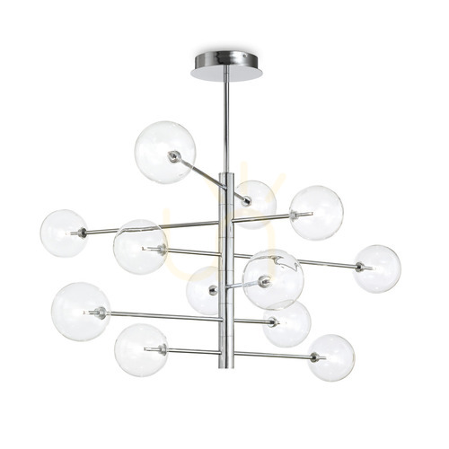 Check Pendant Light Ideallux Equinoxe SP12 Cromo Chrome 12-Light 128.1 cm 200118