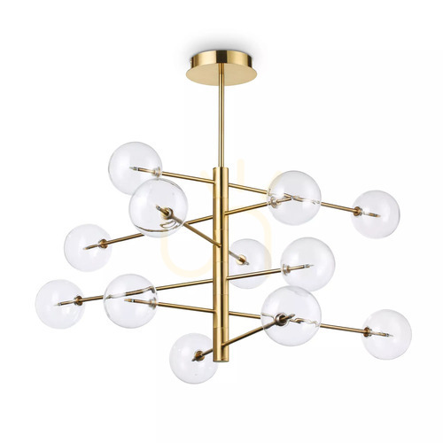 Check Pendant Light Ideal Lux Equinoxe SP12 Brass 12-Light 128 cm 200125