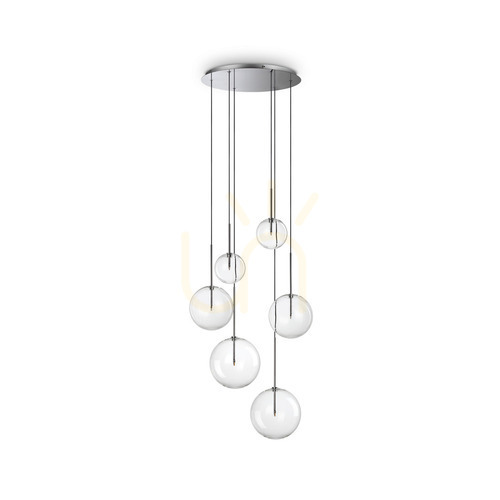 Check Pendant Light Ideal Lux Equinoxe SP6 Chrome 65 cm 317250