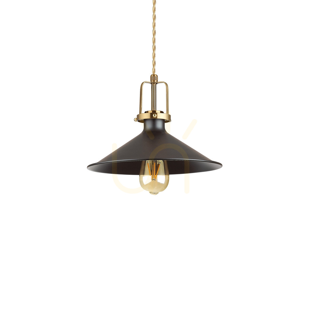 Pendelleuchte Ideallux Eris SP1 schwarz Metall E27 29 cm 249070