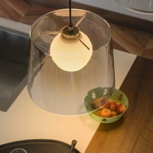 Pendant Light Ideallux Fade SP1 Ambra Amber Glass Brass 27 cm 271316 small 2