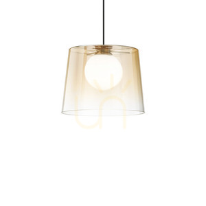 Pendant Light Ideallux Fade SP1 Ambra Amber Glass Brass 27 cm 271316 small 0