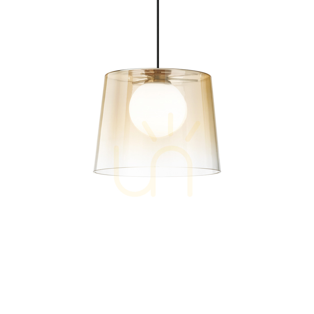 Pendelleuchte Ideallux Fade SP1 Ambra Bernstein Messing G9 271316