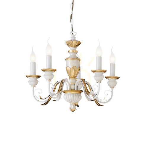 Check Pendant Light Ideallux Firenze SP5 Bianco White 5-Light 55 cm 012865