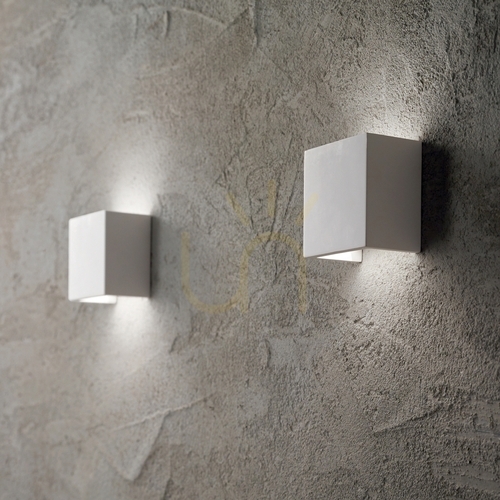 Check Wall Light Ideal Lux Flash Gesso AP1 Round White Gypsum 214696
