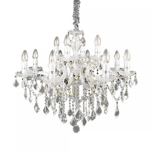 Pendant Light Ideallux Florian SP12 Oro Gold Crystal Glass 72 cm 035611 small 2