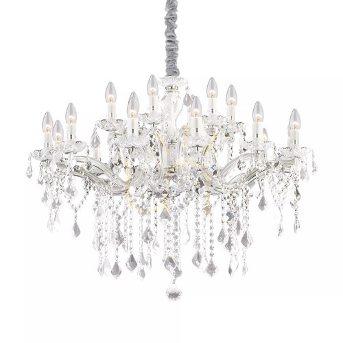 Check Pendant Light Ideallux Florian SP18 Cromo Chrome Crystal 86 cm 075150