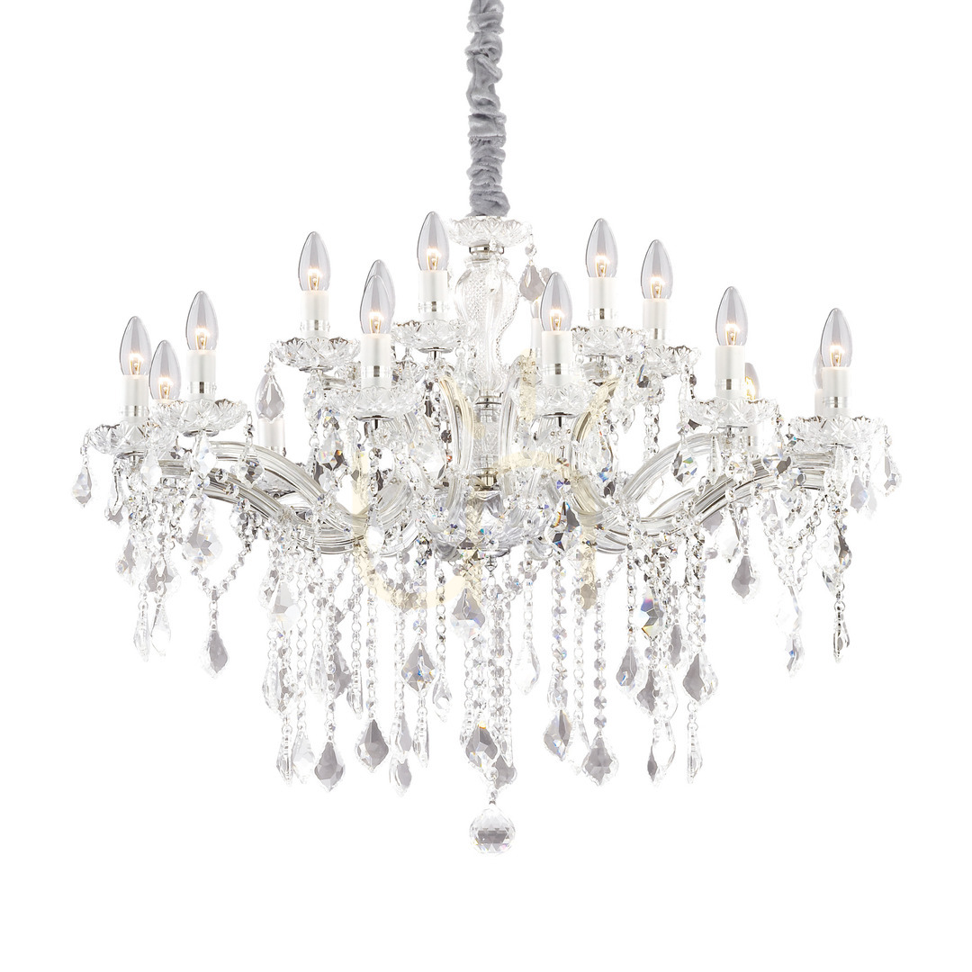 Pendelleuchte Ideallux Florian SP18 Chrom Kristall Glas 86 cm 075150