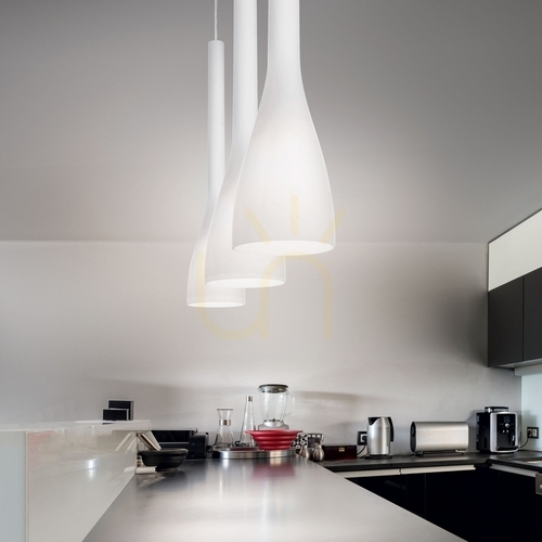 Check Pendant Light Ideallux Flut SP1 Big White Glass 14.5 cm 035666