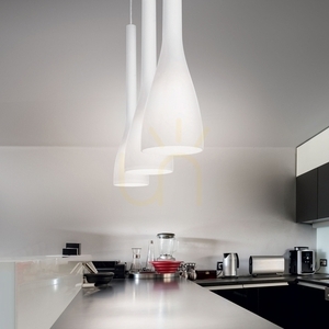 Pendant Light Ideallux Flut SP1 Small White Glass 035697 small 1