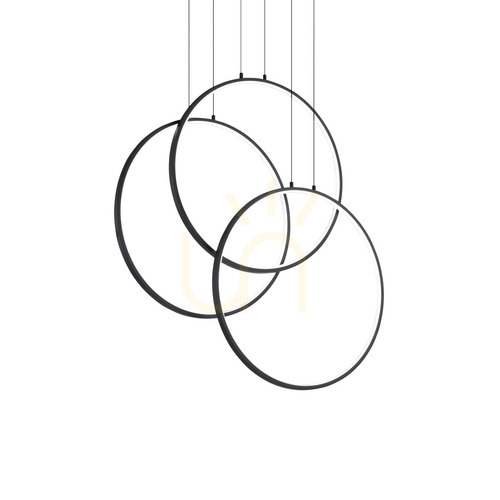 Check Pendant Light Ideallux Frame Cerchio Black LED 68.5 cm 269337