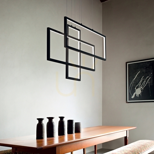 Check Pendant Light Ideal Lux Frame SP Quadrato White LED 80W 73 cm 253596