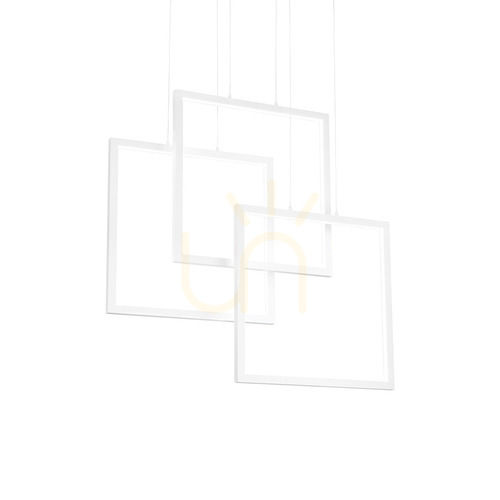 Check Pendant Light Ideal Lux Frame SP Quadrato White LED 80W 73 cm 253596