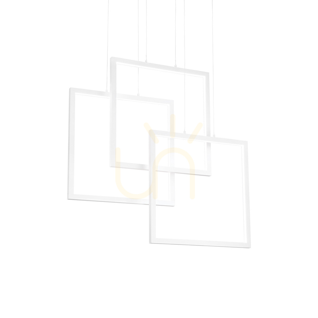 Pendant Light Ideal Lux Frame SP Quadrato White LED 80W 73 cm 253596