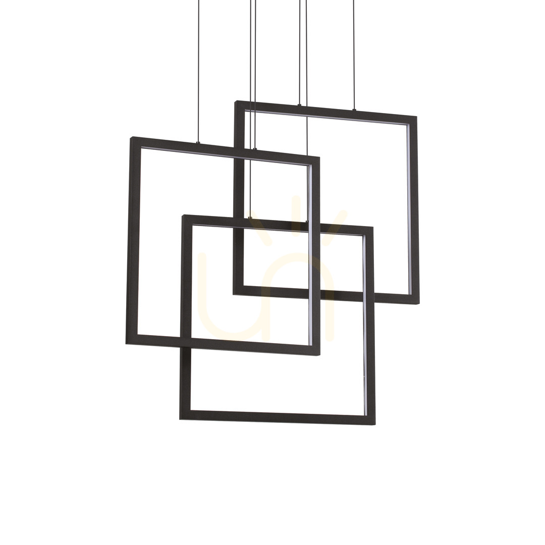 Pendant Light Ideallux Frame Quadrato Black LED 73 cm 269375