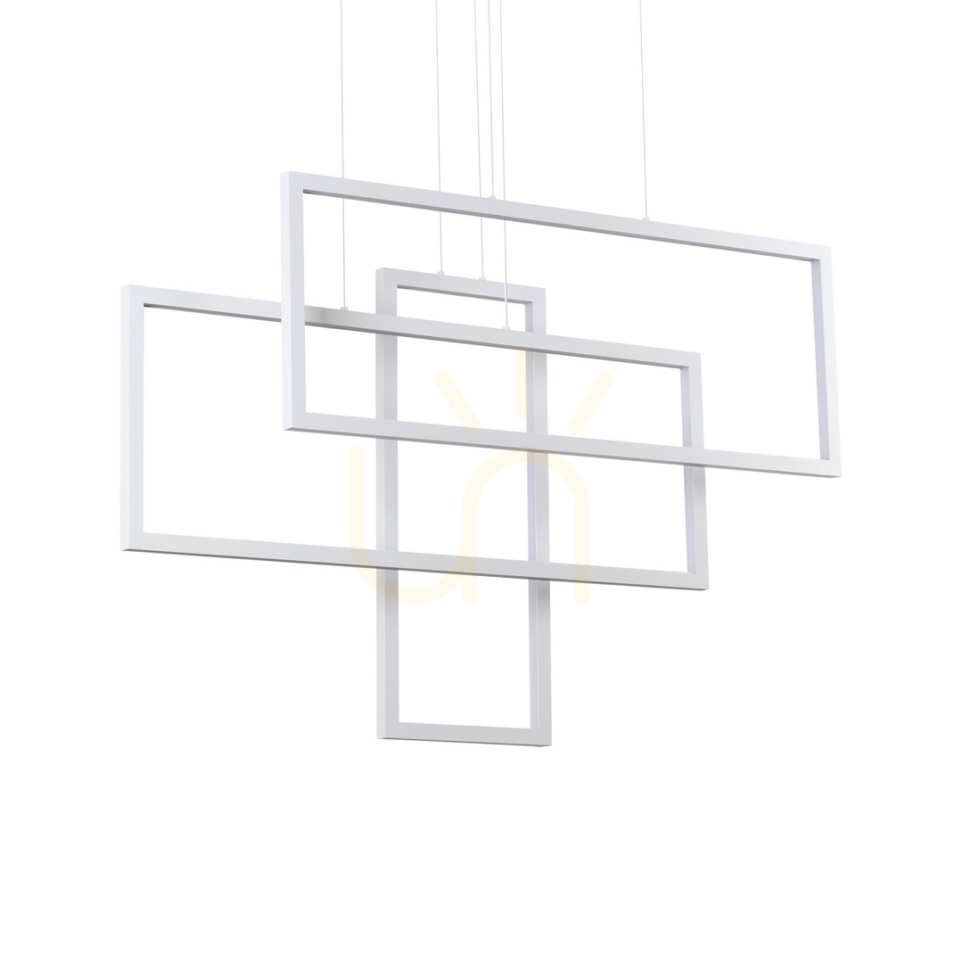 Pendant Light Ideal Lux Frame SP Rettangolo White LED 102.5 cm 253589