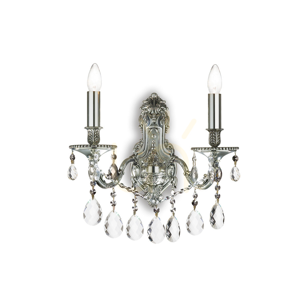 Wall Light Ideallux Gioconda AP2 Argento Silver Crystal 2xE14 044910