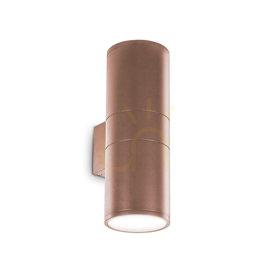 Outdoor Wall Lamp Ideallux Gun AP2 Big Coffee Brown Aluminum 163611
