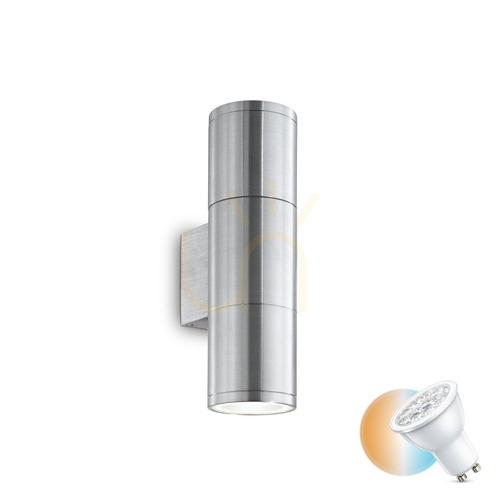 Check Outdoor Wall Lamp Ideallux GUN AP2 Small Aluminum 033013